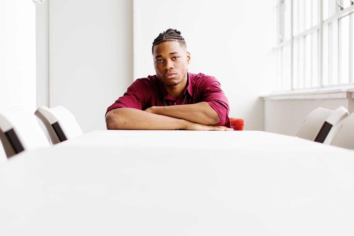 Richaun Holmes of the Philadelphia 76ers at The Players' Tribune Studios on June 16, 2017 in New York, N.Y. (Photo by Bryan Bennett/The Players' Tribune)