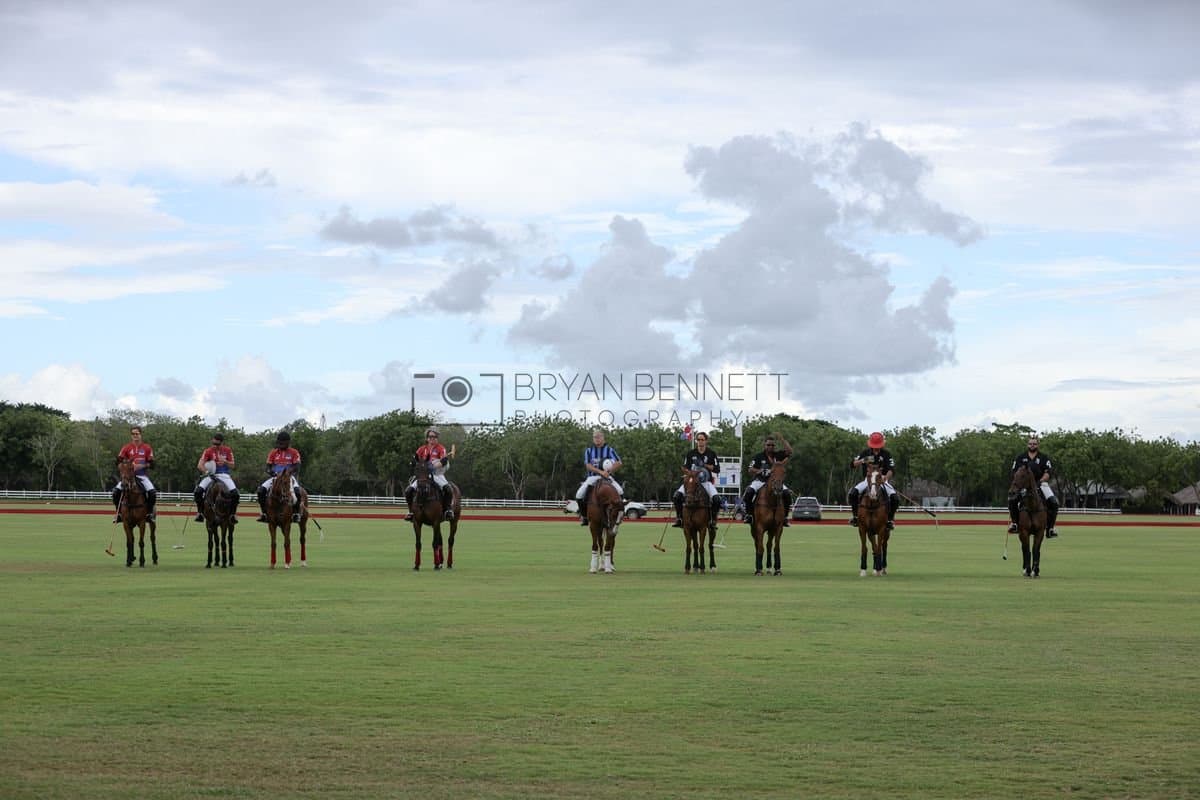 Casa de Campo and La Romanza 3J play polo during the Casa de Campo Challenge at Casa de Campo in La Romana, Dominican Republic on April 4, 2025. (Photo by Bryan Bennett)