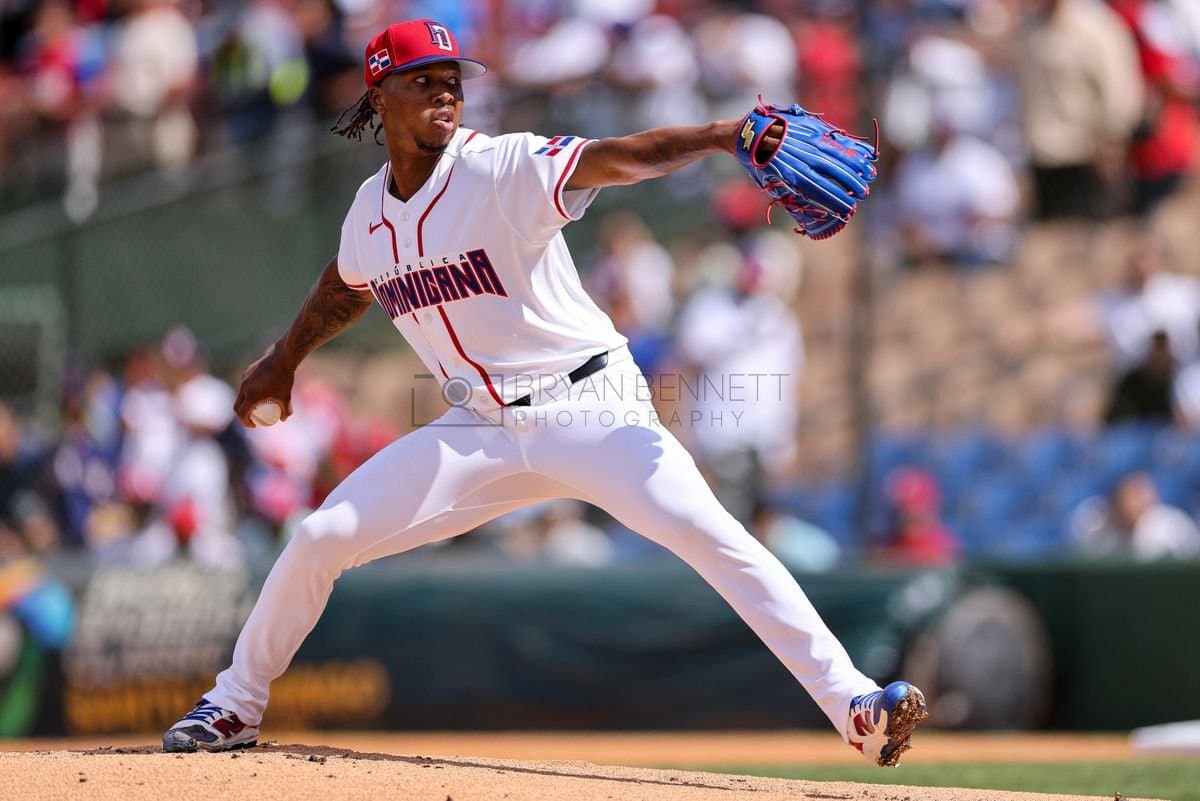 SANTO DOMINGO, DOMINICAN REPUBLIC - MARCH 04: Brayan Bello #66 of the Dominican Republic pitches during an exhibition game against the Detroit Tigers at Estadio Quisqueya on March 04, 2026 in Santo Domingo, Dominican Republic. (Photo by Bryan Bennett/Getty Images)
