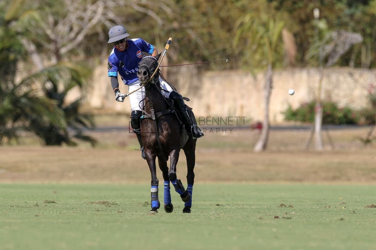 La Romanza 3J and La Espada Gulf play polo during the Copa Britanica at Casa de Campo Polo Club in La Romana, Dominican Republic on March 6, 2026. (Photos by Bryan Bennett)