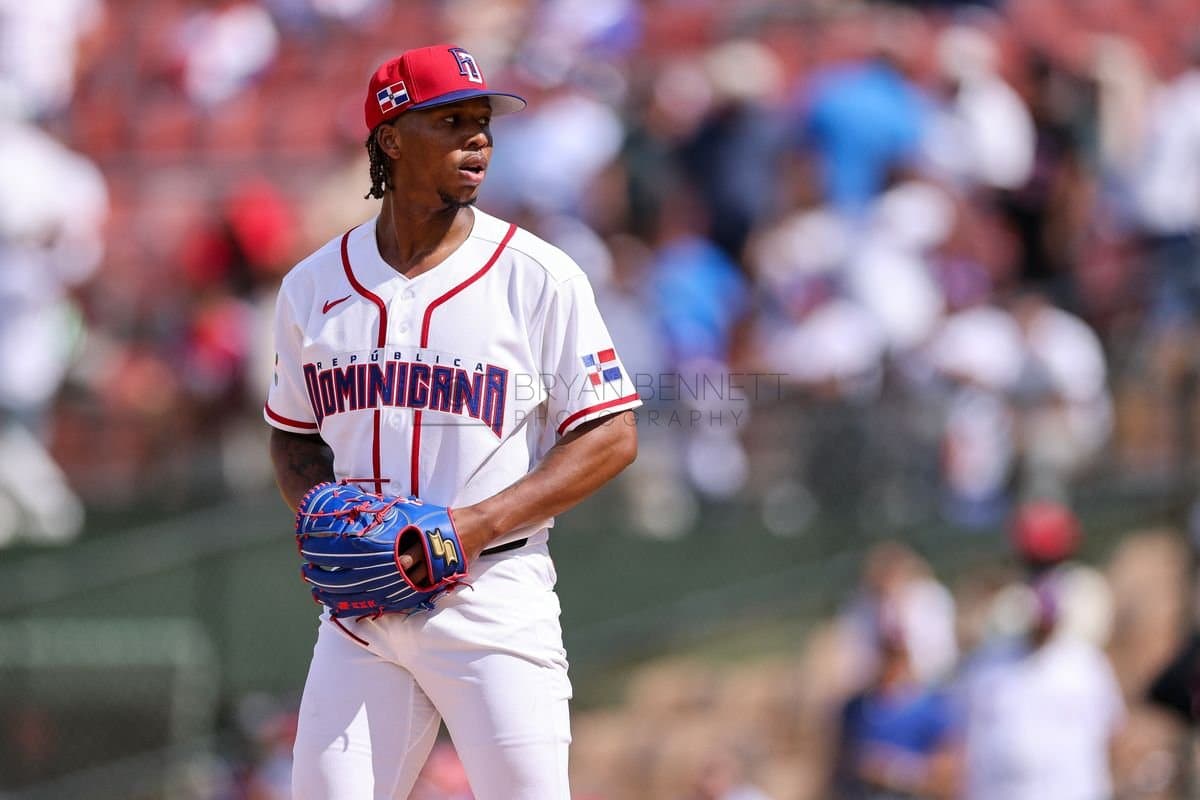 SANTO DOMINGO, DOMINICAN REPUBLIC - MARCH 04: Brayan Bello #66 of the Dominican Republic pitches during an exhibition game against the Detroit Tigers at Estadio Quisqueya on March 04, 2026 in Santo Domingo, Dominican Republic. (Photo by Bryan Bennett/Getty Images)