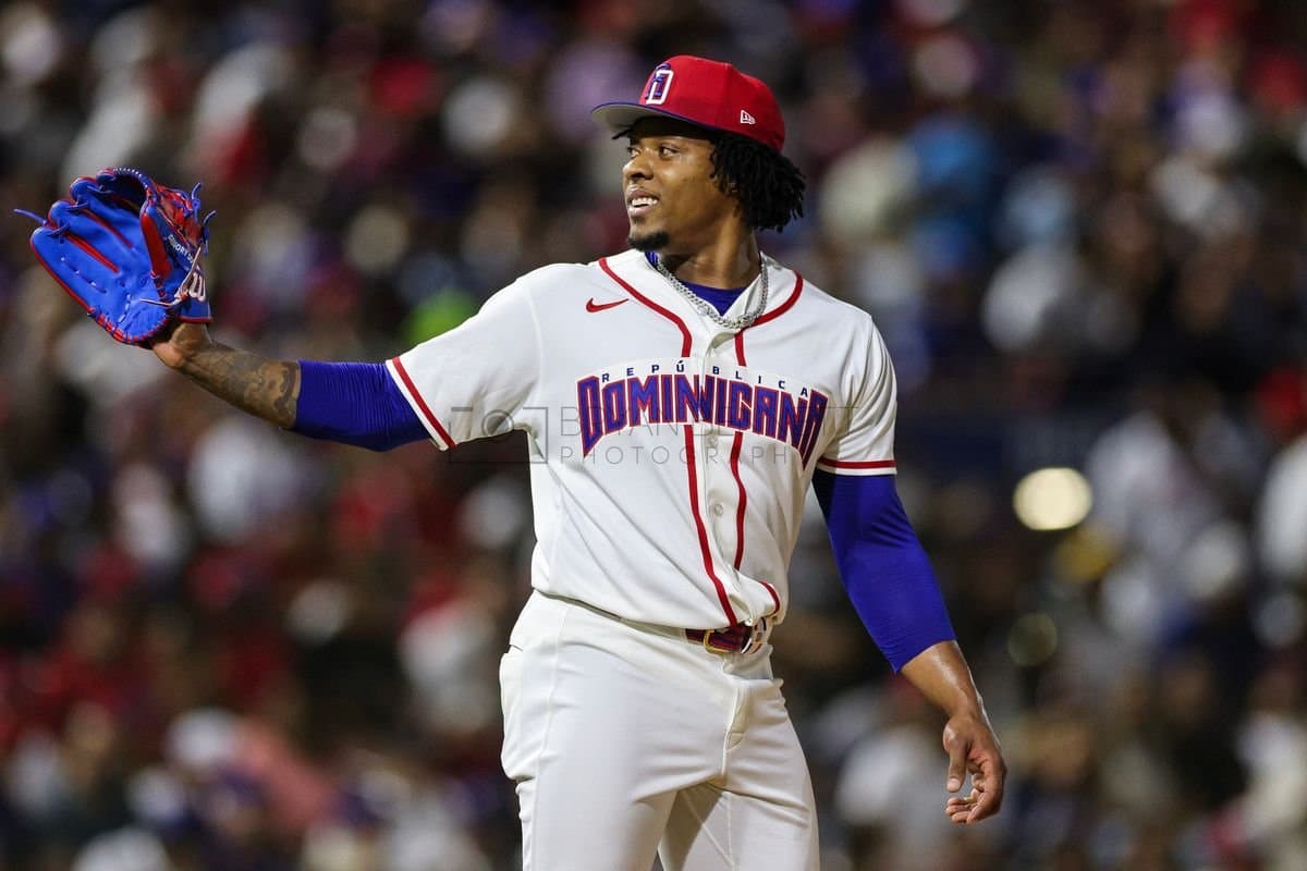SANTO DOMINGO, DOMINICAN REPUBLIC - MARCH 03: Gregory Soto #65 of the Dominican Republic pitches during an exhibition game against the Detroit Tigers at Estadio Quisqueya on March 03, 2026 in Santo Domingo, Dominican Republic. (Photo by Bryan Bennett/Getty Images)