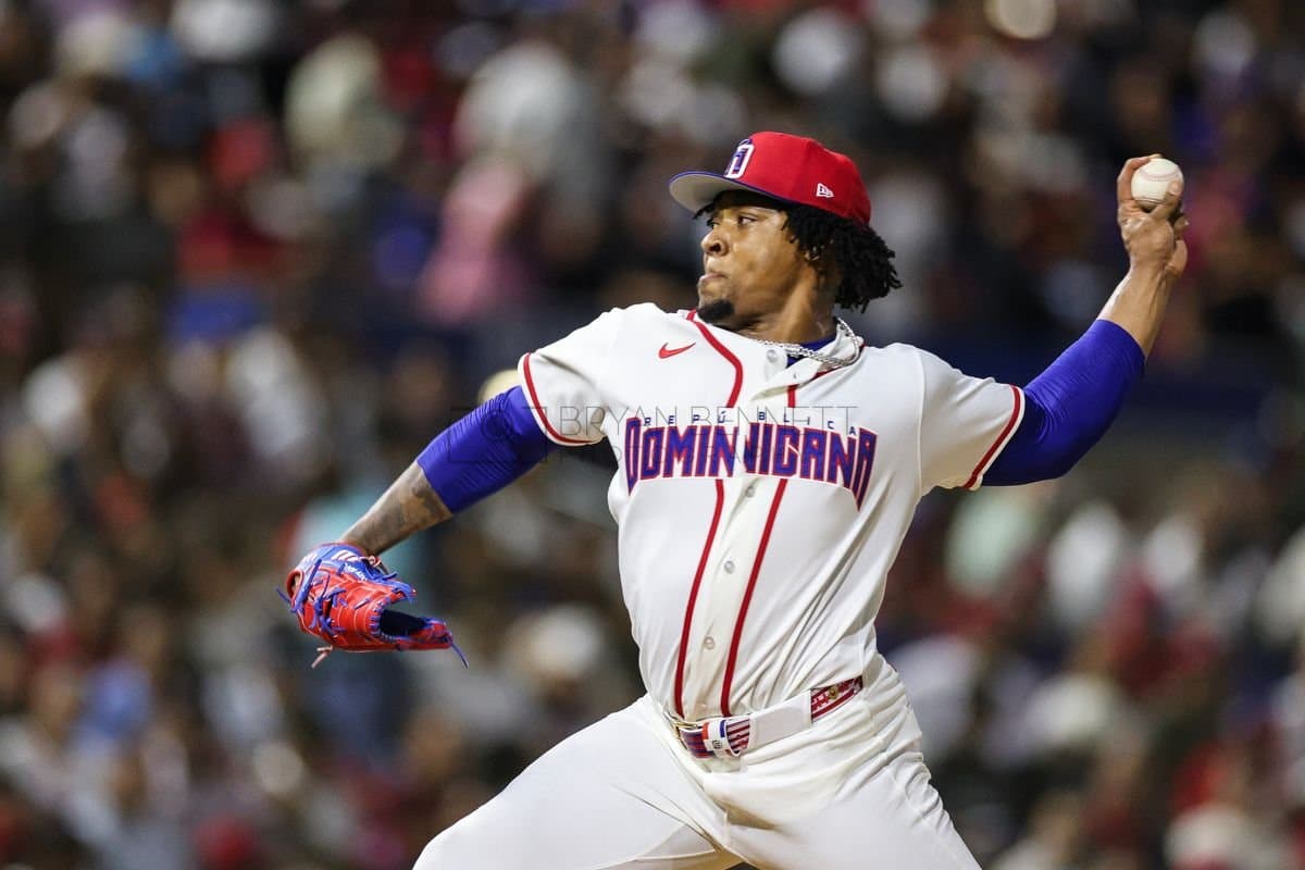 SANTO DOMINGO, DOMINICAN REPUBLIC - MARCH 03: Gregory Soto #65 of the Dominican Republic pitches during an exhibition game against the Detroit Tigers at Estadio Quisqueya on March 03, 2026 in Santo Domingo, Dominican Republic. (Photo by Bryan Bennett/Getty Images)