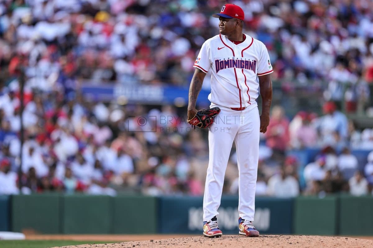 SANTO DOMINGO, DOMINICAN REPUBLIC - MARCH 04: Enny Romero #91 of Dominican Republic pitches during an exhibition game against the Detroit Tigers at Estadio Quisqueya on March 04, 2026 in Santo Domingo, Dominican Republic. (Photo by Bryan Bennett/Getty Images)