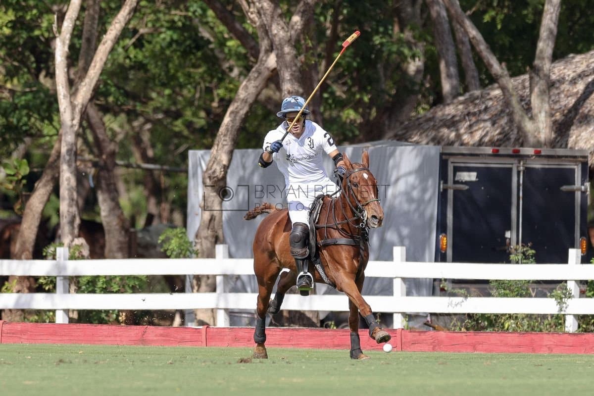 La Romanza 3J and La Espada Gulf play polo during the Copa Britanica at Casa de Campo Polo Club in La Romana, Dominican Republic on March 6, 2026. (Photos by Bryan Bennett)