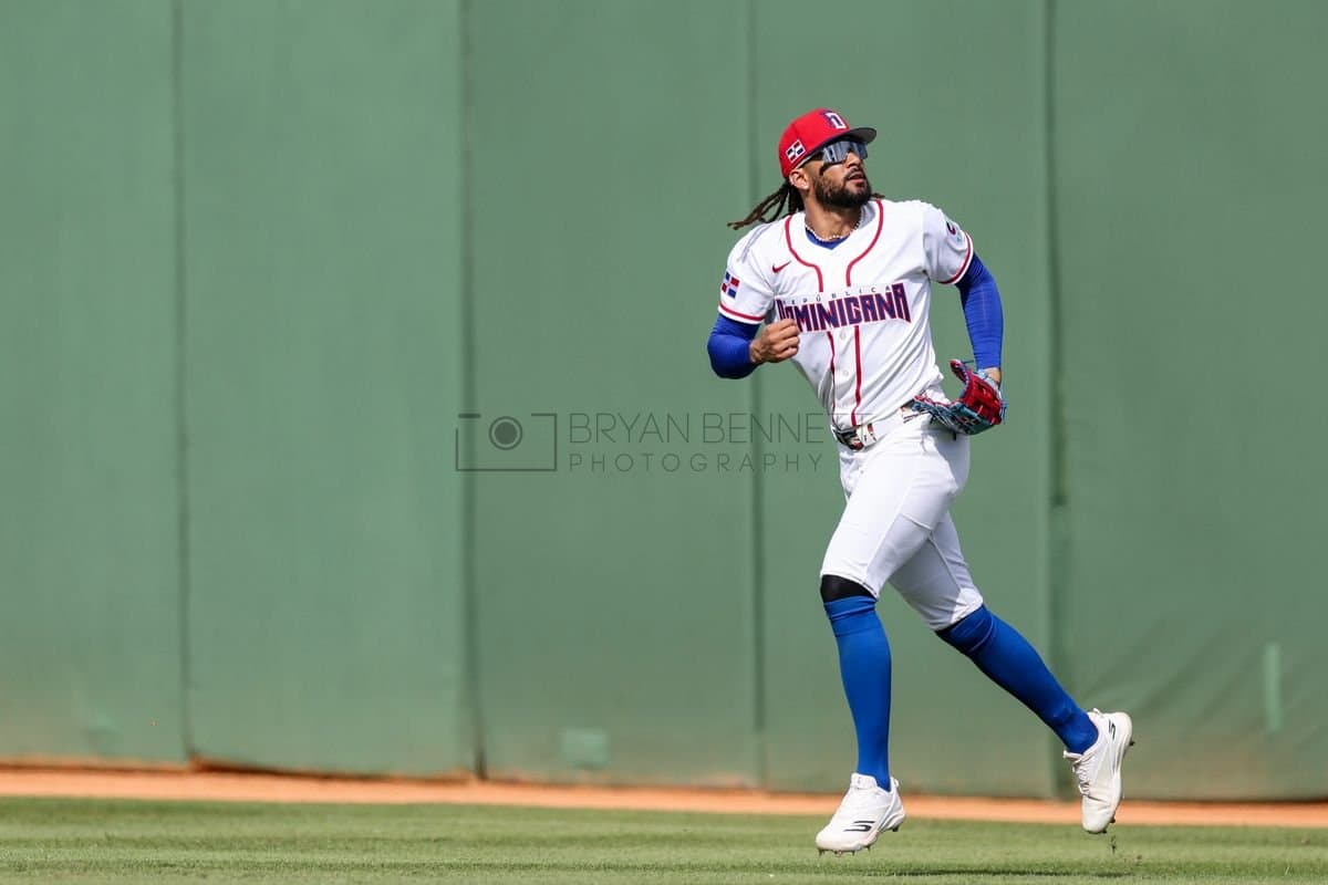 SANTO DOMINGO, DOMINICAN REPUBLIC - MARCH 04: Fernando Tatis Jr. #23 of the Dominican Republic runs during an exhibition game against the Detroit Tigers at Estadio Quisqueya on March 04, 2026 in Santo Domingo, Dominican Republic. (Photo by Bryan Bennett/Getty Images)