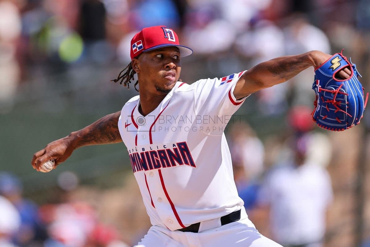 SANTO DOMINGO, DOMINICAN REPUBLIC - MARCH 04: Brayan Bello #66 of the Dominican Republic pitches during an exhibition game against the Detroit Tigers at Estadio Quisqueya on March 04, 2026 in Santo Domingo, Dominican Republic. (Photo by Bryan Bennett/Getty Images)