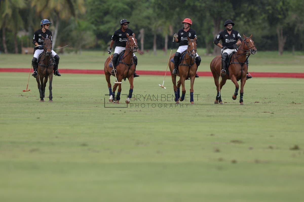 Casa de Campo and La Romanza 3J play polo during the Casa de Campo Challenge at Casa de Campo in La Romana, Dominican Republic on April 4, 2025. (Photo by Bryan Bennett)