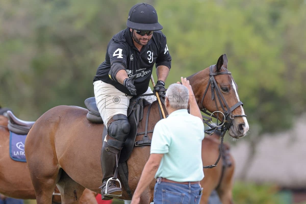 Lechuza Caracas and La Romanza 3J play polo during the Copa Britanica at Casa de Campo in La Romana, La Romana, Dominican Republic on March 1, 2026. (Photos by Bryan Bennett)