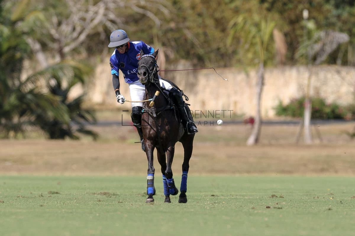 La Romanza 3J and La Espada Gulf play polo during the Copa Britanica at Casa de Campo Polo Club in La Romana, Dominican Republic on March 6, 2026. (Photos by Bryan Bennett)