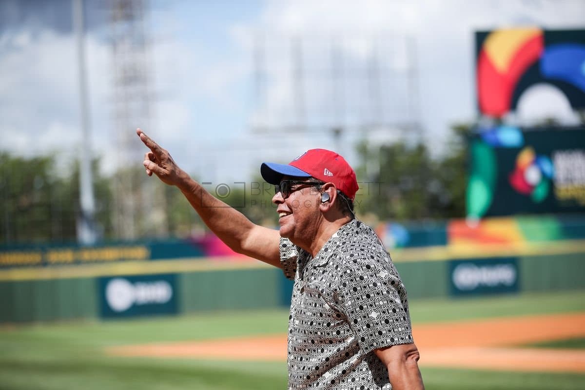 SANTO DOMINGO, DOMINICAN REPUBLIC - MARCH 04: Fernando Villalona waves to fans prior to an exhibition game between the Detroit Tigers and the Dominican Republic at Estadio Quisqueya on March 04, 2026 in Santo Domingo, Dominican Republic. (Photo by Bryan Bennett/Getty Images)