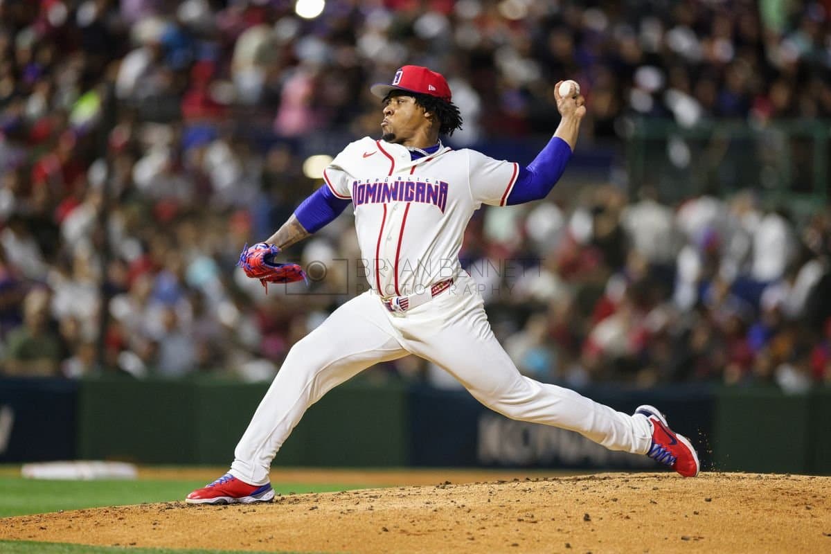 SANTO DOMINGO, DOMINICAN REPUBLIC - MARCH 03: Gregory Soto #65 of the Dominican Republic pitches during an exhibition game against the Detroit Tigers at Estadio Quisqueya on March 03, 2026 in Santo Domingo, Dominican Republic. (Photo by Bryan Bennett/Getty Images)