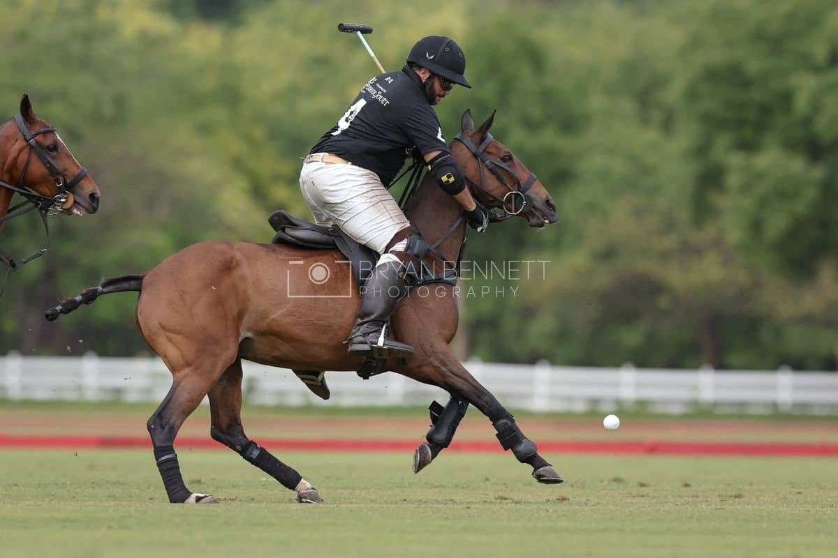 Casa de Campo and La Romanza 3J play polo during the Casa de Campo Challenge at Casa de Campo in La Romana, Dominican Republic on April 4, 2025. (Photo by Bryan Bennett)