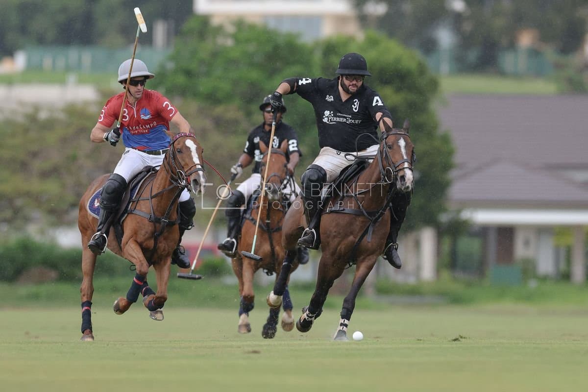 Casa de Campo and La Romanza 3J play polo during the Casa de Campo Challenge at Casa de Campo in La Romana, Dominican Republic on April 4, 2025. (Photo by Bryan Bennett)