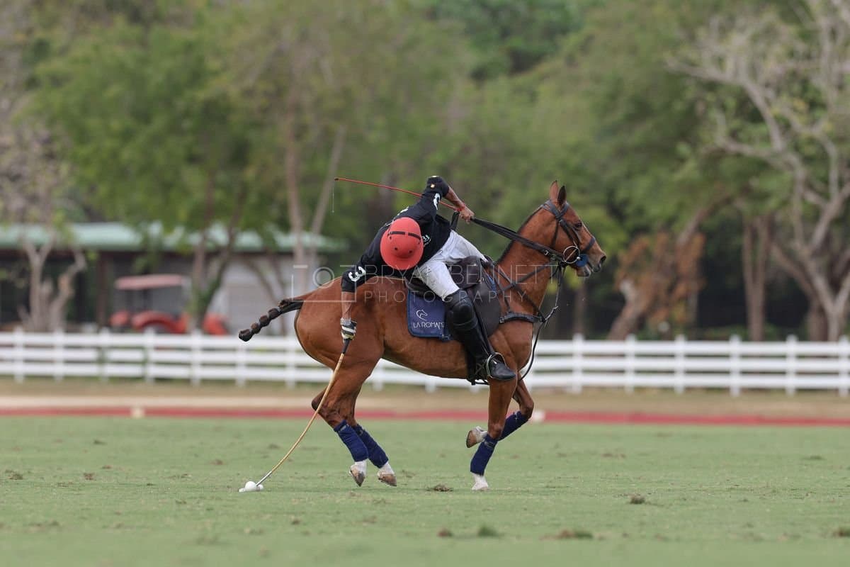 Lechuza Caracas and La Romanza 3J play polo during the Copa Britanica at Casa de Campo in La Romana, La Romana, Dominican Republic on March 1, 2026. (Photos by Bryan Bennett)