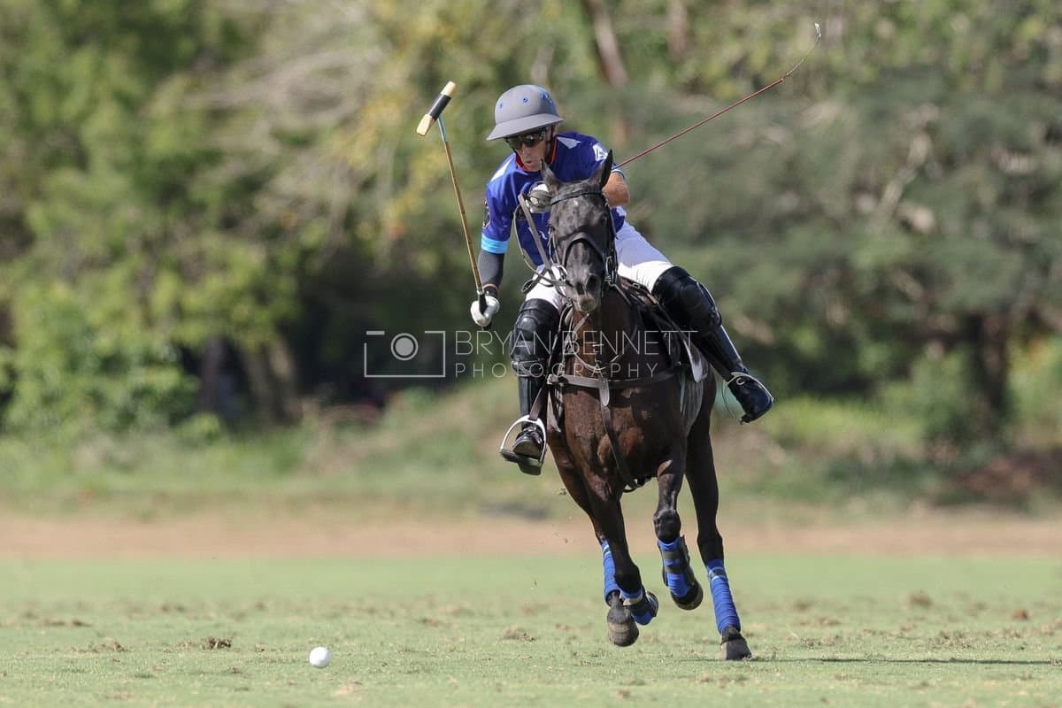 La Romanza 3J and La Espada Gulf play polo during the Copa Britanica at Casa de Campo Polo Club in La Romana, Dominican Republic on March 6, 2026. (Photos by Bryan Bennett)