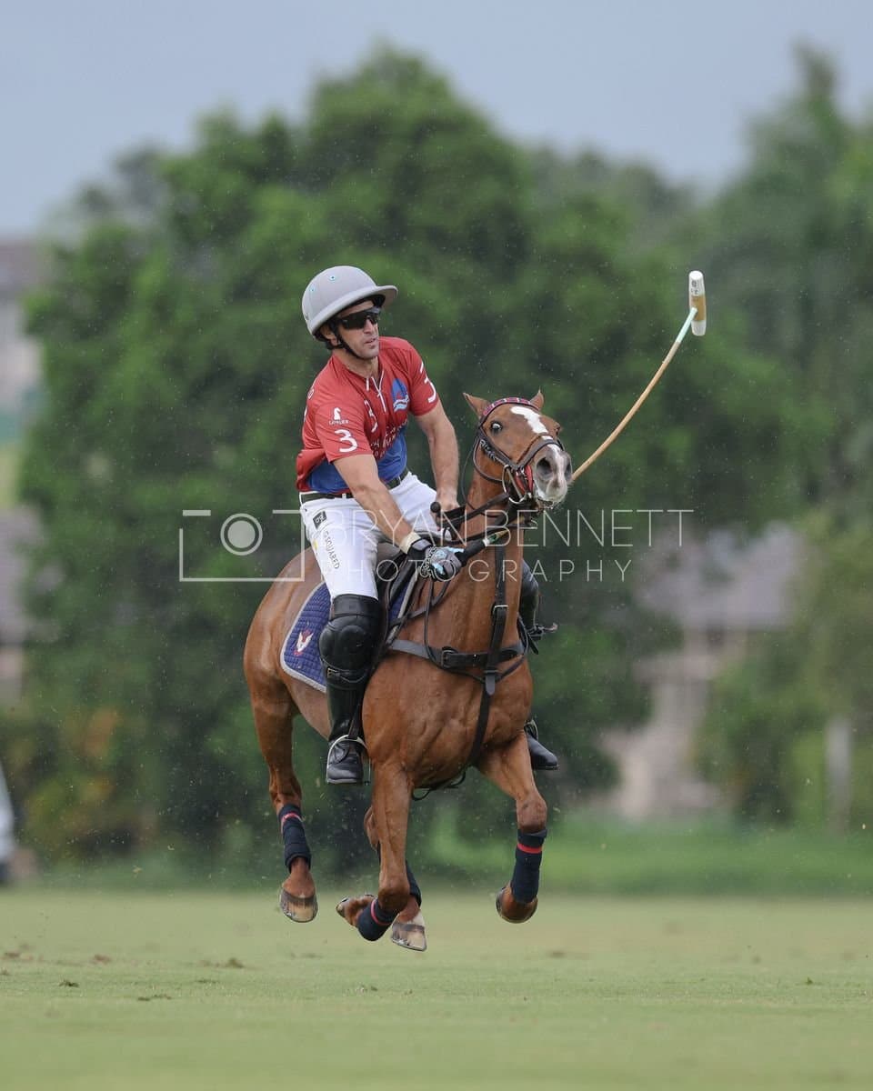 Casa de Campo and La Romanza 3J play polo during the Casa de Campo Challenge at Casa de Campo in La Romana, Dominican Republic on April 4, 2025. (Photo by Bryan Bennett)