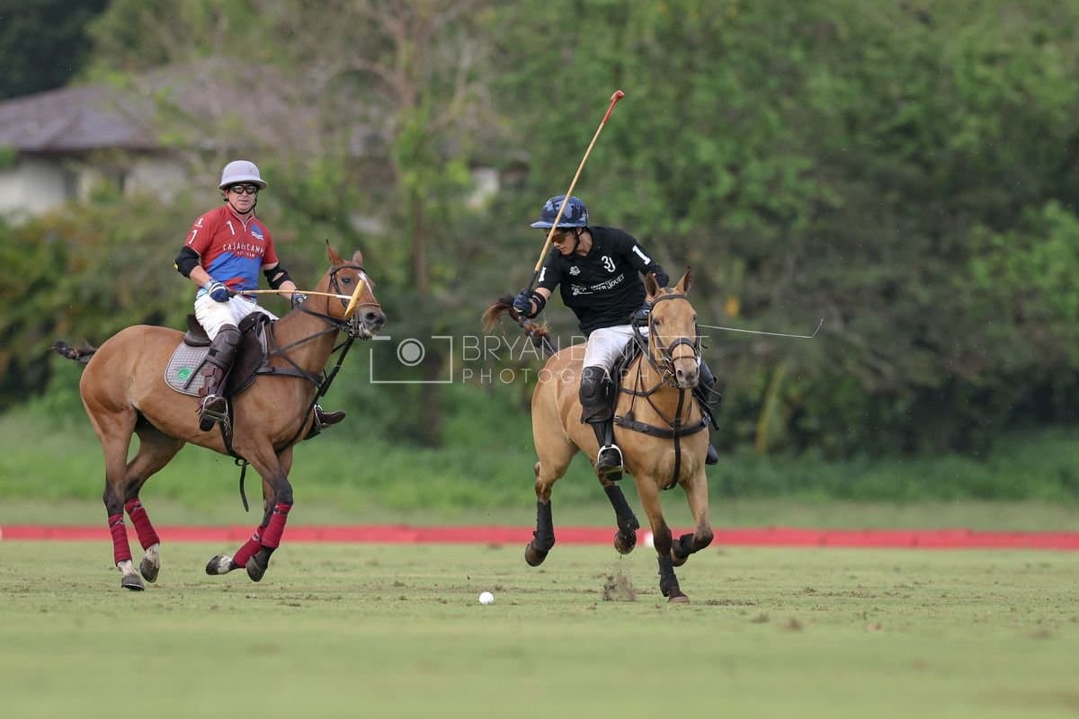 Casa de Campo and La Romanza 3J play polo during the Casa de Campo Challenge at Casa de Campo in La Romana, Dominican Republic on April 4, 2025. (Photo by Bryan Bennett)
