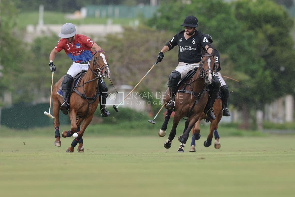 Casa de Campo and La Romanza 3J play polo during the Casa de Campo Challenge at Casa de Campo in La Romana, Dominican Republic on April 4, 2025. (Photo by Bryan Bennett)
