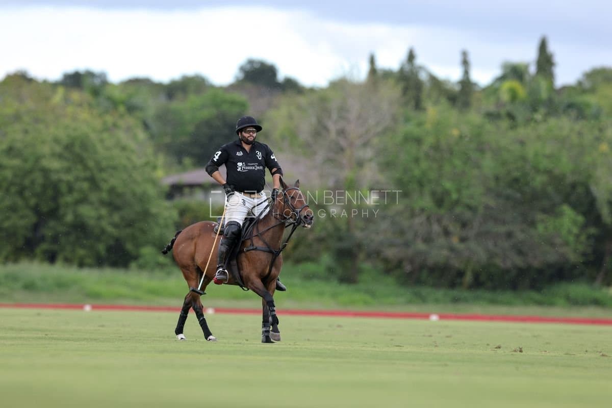 Casa de Campo and La Romanza 3J play polo during the Casa de Campo Challenge at Casa de Campo in La Romana, Dominican Republic on April 4, 2025. (Photo by Bryan Bennett)