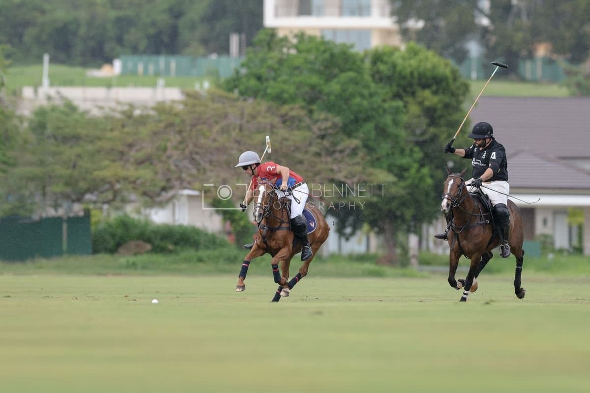 Casa de Campo and La Romanza 3J play polo during the Casa de Campo Challenge at Casa de Campo in La Romana, Dominican Republic on April 4, 2025. (Photo by Bryan Bennett)