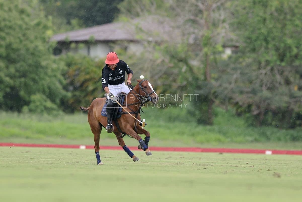 Casa de Campo and La Romanza 3J play polo during the Casa de Campo Challenge at Casa de Campo in La Romana, Dominican Republic on April 4, 2025. (Photo by Bryan Bennett)