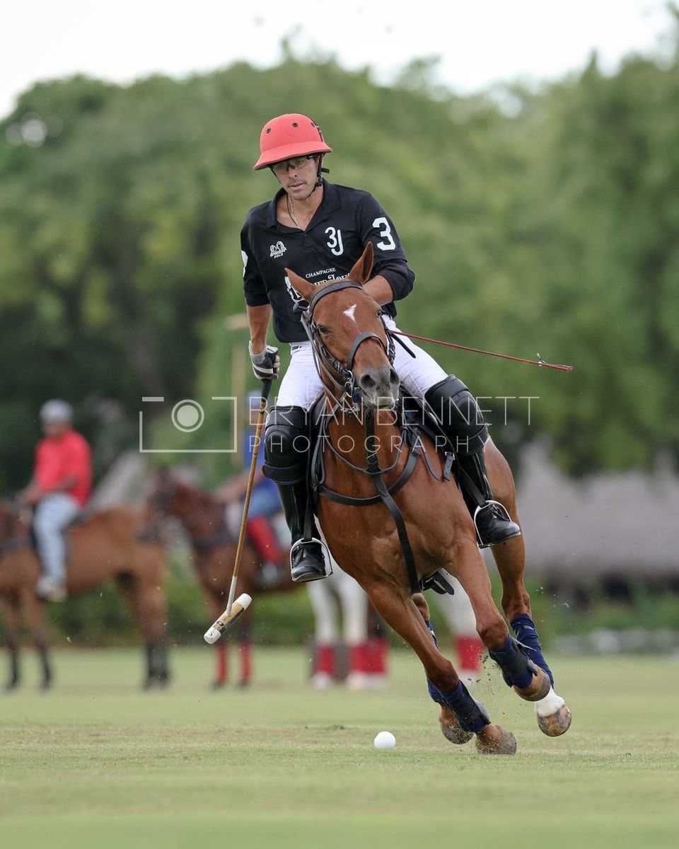 Casa de Campo and La Romanza 3J play polo during the Casa de Campo Challenge at Casa de Campo in La Romana, Dominican Republic on April 4, 2025. (Photo by Bryan Bennett)