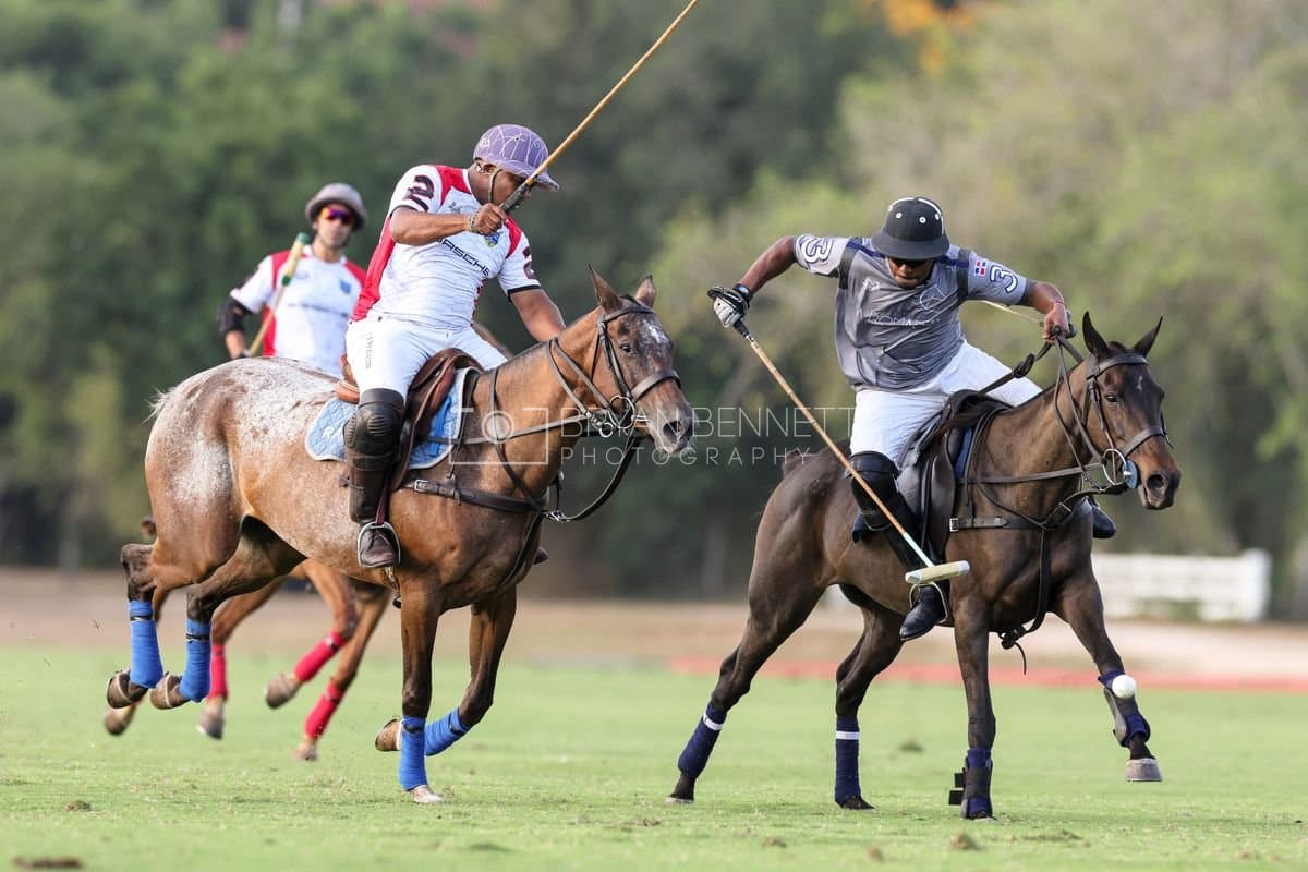 La Suiza and La Carbuccia play polo at Casa de Campo in La Romana, Dominican Republic on August 8, 2026. (Photos by Bryan Bennett)