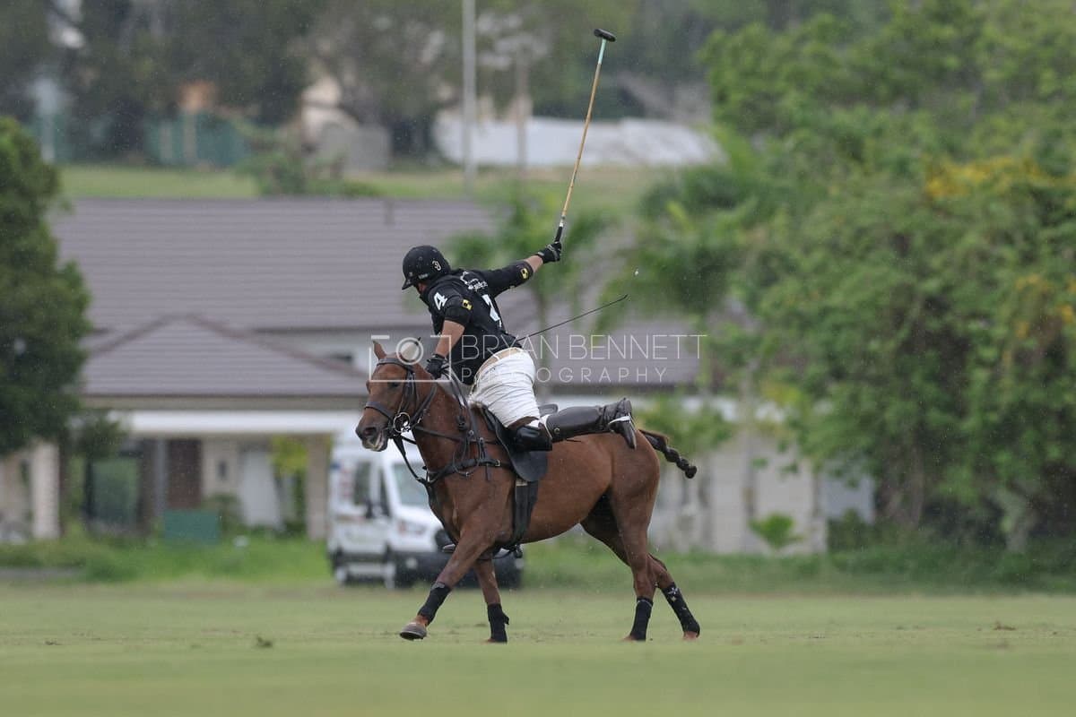 Casa de Campo and La Romanza 3J play polo during the Casa de Campo Challenge at Casa de Campo in La Romana, Dominican Republic on April 4, 2025. (Photo by Bryan Bennett)
