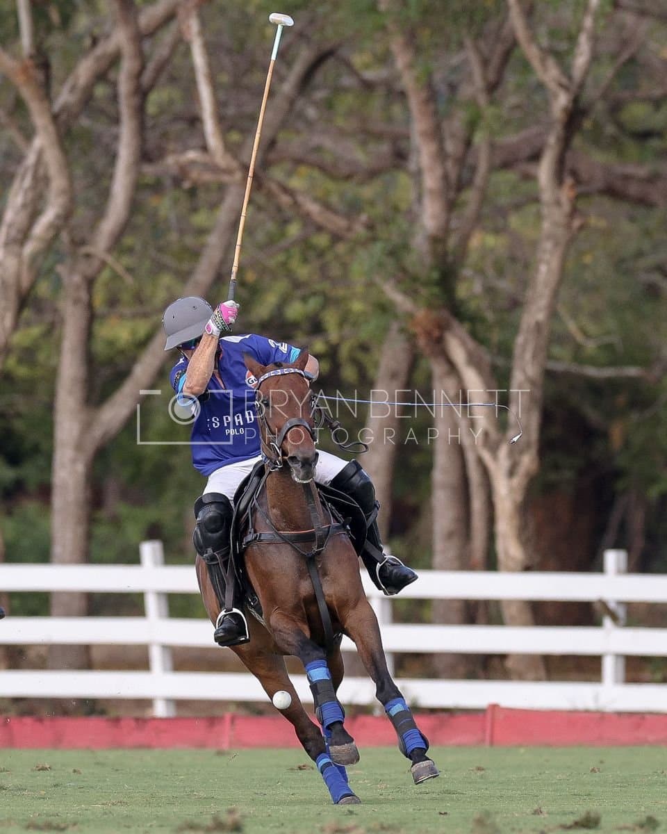 La Romanza 3J and La Espada Gulf play polo during the Copa Britanica at Casa de Campo Polo Club in La Romana, Dominican Republic on March 6, 2026. (Photos by Bryan Bennett)
