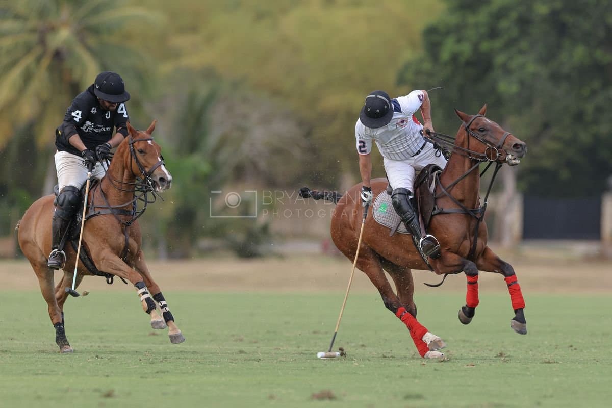 Lechuza Caracas and La Romanza 3J play polo during the Copa Britanica at Casa de Campo in La Romana, La Romana, Dominican Republic on March 1, 2026. (Photos by Bryan Bennett)