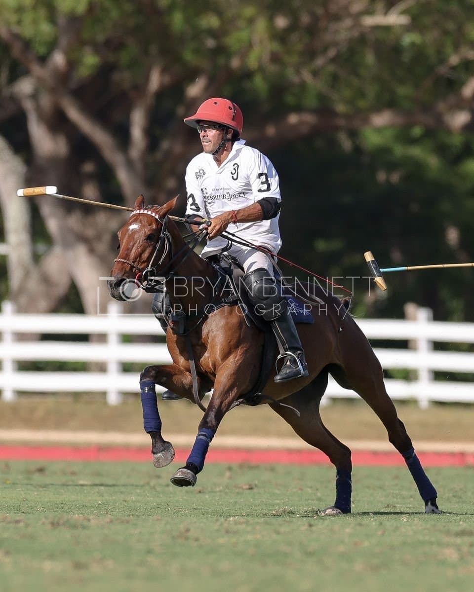 La Romanza 3J and La Espada Gulf play polo during the Copa Britanica at Casa de Campo Polo Club in La Romana, Dominican Republic on March 6, 2026. (Photos by Bryan Bennett)