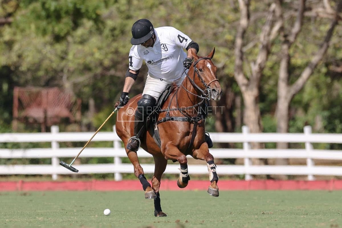 La Romanza 3J and La Espada Gulf play polo during the Copa Britanica at Casa de Campo Polo Club in La Romana, Dominican Republic on March 6, 2026. (Photos by Bryan Bennett)