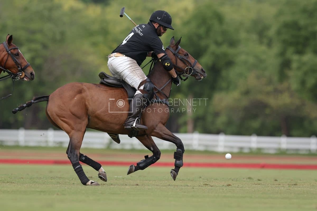 Casa de Campo and La Romanza 3J play polo during the Casa de Campo Challenge at Casa de Campo in La Romana, Dominican Republic on April 4, 2025. (Photo by Bryan Bennett)