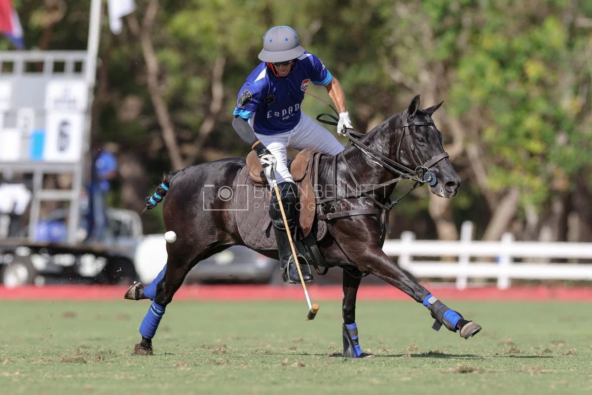 La Romanza 3J and La Espada Gulf play polo during the Copa Britanica at Casa de Campo Polo Club in La Romana, Dominican Republic on March 6, 2026. (Photos by Bryan Bennett)