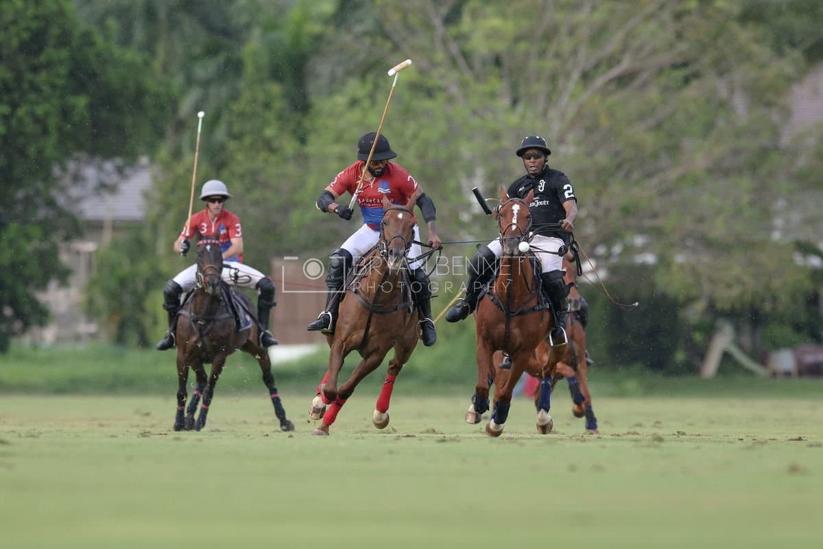 Casa de Campo and La Romanza 3J play polo during the Casa de Campo Challenge at Casa de Campo in La Romana, Dominican Republic on April 4, 2025. (Photo by Bryan Bennett)