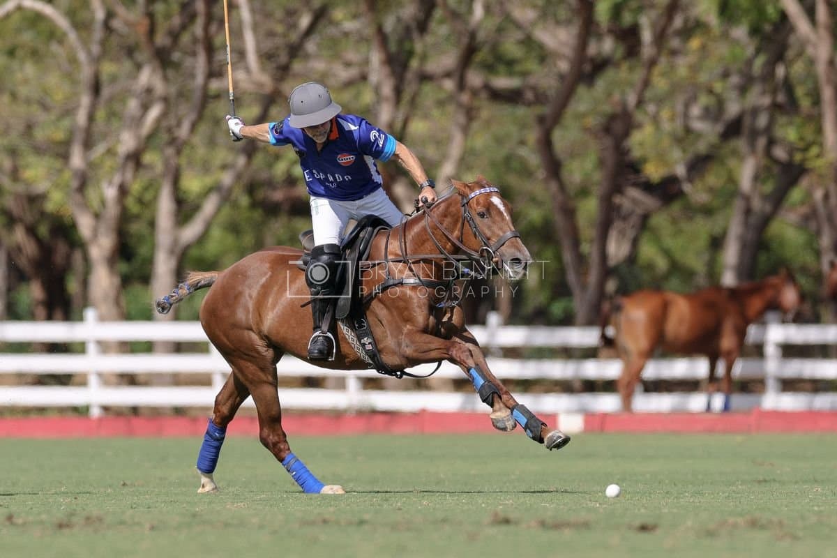 La Romanza 3J and La Espada Gulf play polo during the Copa Britanica at Casa de Campo Polo Club in La Romana, Dominican Republic on March 6, 2026. (Photos by Bryan Bennett)