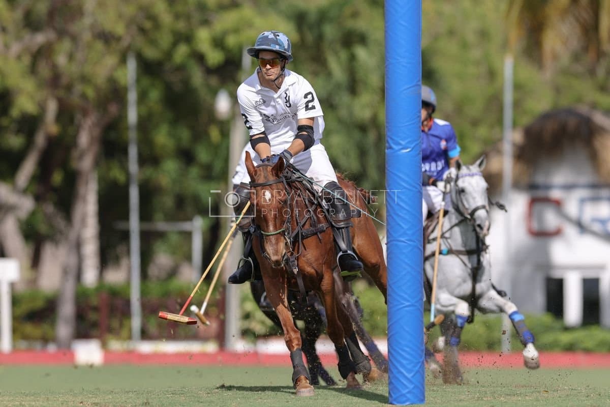 La Romanza 3J and La Espada Gulf play polo during the Copa Britanica at Casa de Campo Polo Club in La Romana, Dominican Republic on March 6, 2026. (Photos by Bryan Bennett)