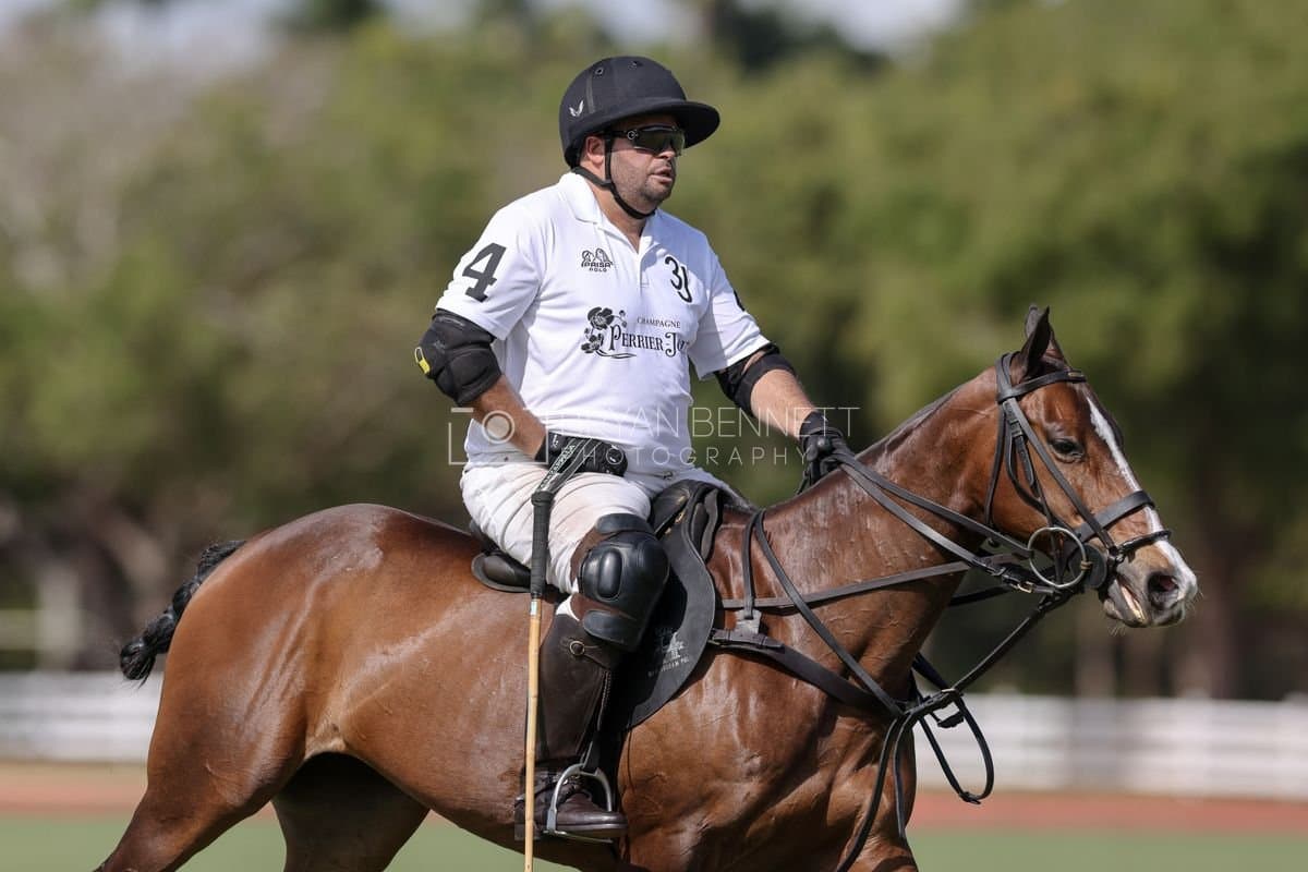La Romanza 3J and La Espada Gulf play polo during the Copa Britanica at Casa de Campo Polo Club in La Romana, Dominican Republic on March 6, 2026. (Photos by Bryan Bennett)