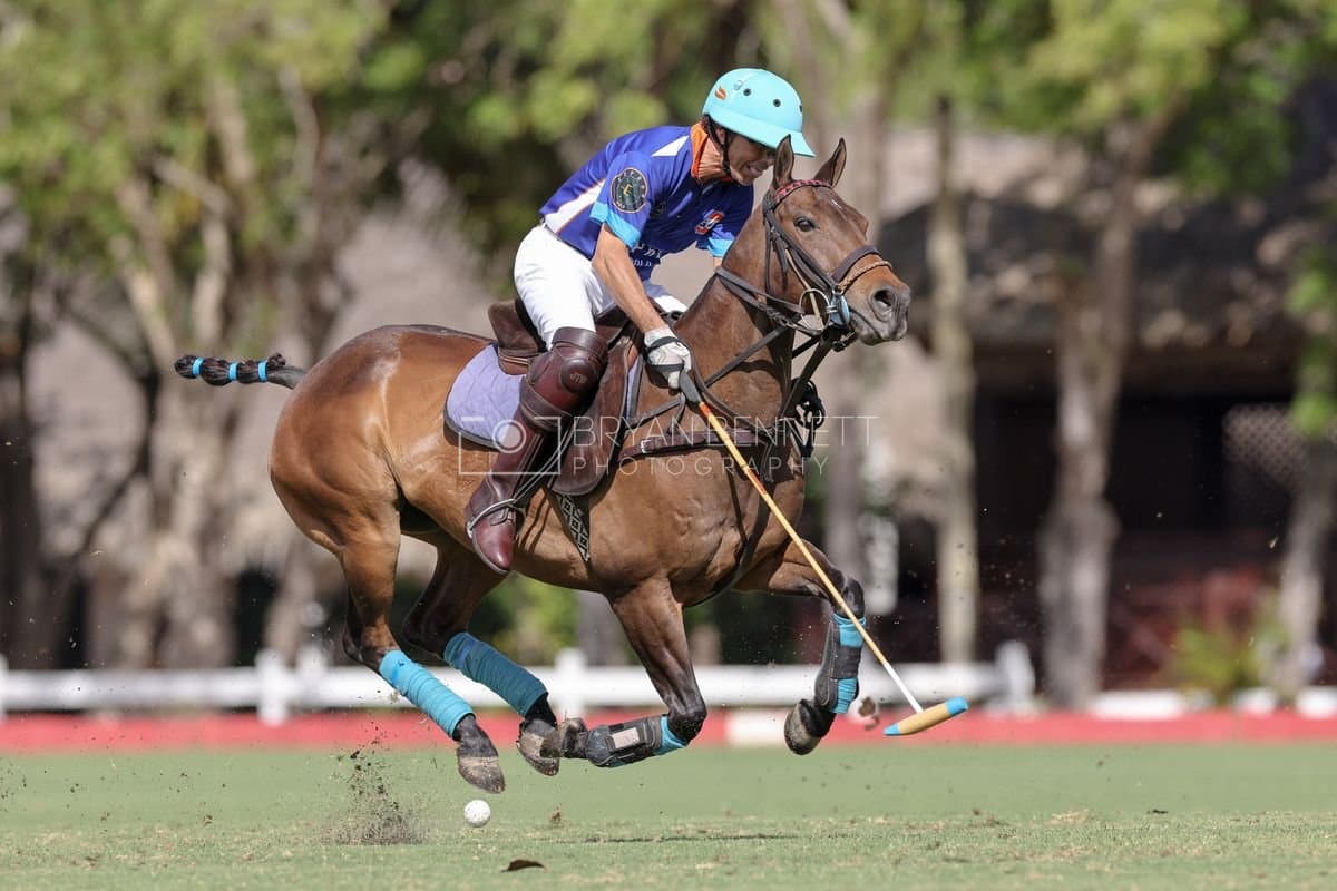 La Romanza 3J and La Espada Gulf play polo during the Copa Britanica at Casa de Campo Polo Club in La Romana, Dominican Republic on March 6, 2026. (Photos by Bryan Bennett)