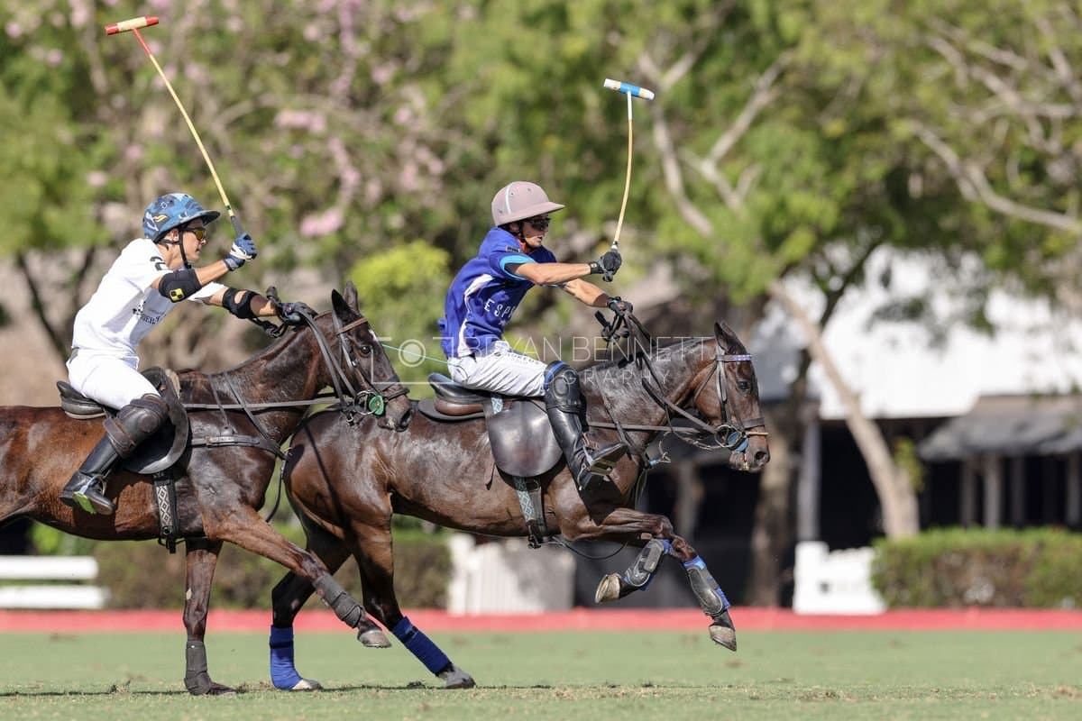 La Romanza 3J and La Espada Gulf play polo during the Copa Britanica at Casa de Campo Polo Club in La Romana, Dominican Republic on March 6, 2026. (Photos by Bryan Bennett)