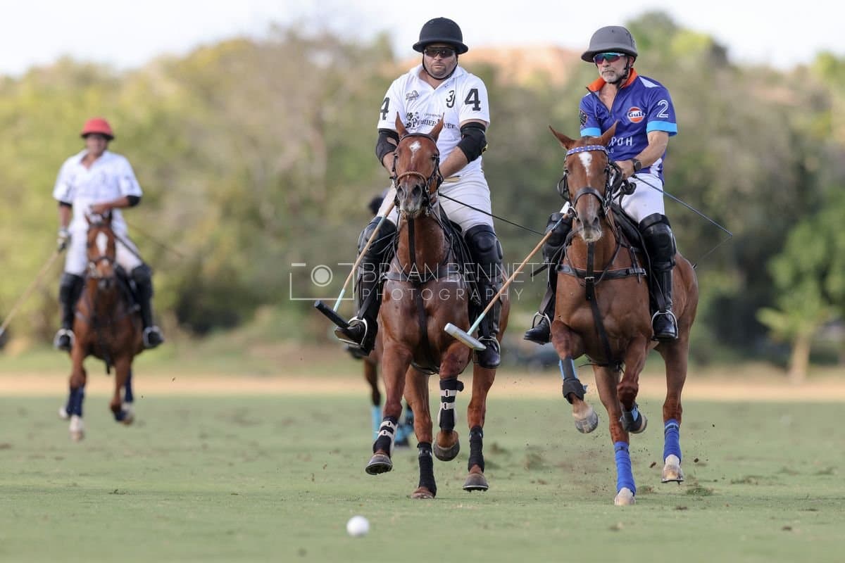 La Romanza 3J and La Espada Gulf play polo during the Copa Britanica at Casa de Campo Polo Club in La Romana, Dominican Republic on March 6, 2026. (Photos by Bryan Bennett)