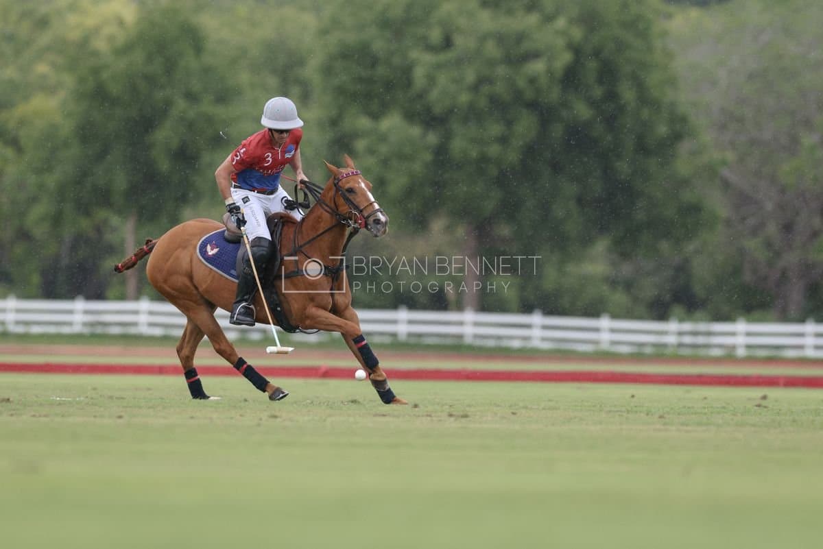 Casa de Campo and La Romanza 3J play polo during the Casa de Campo Challenge at Casa de Campo in La Romana, Dominican Republic on April 4, 2025. (Photo by Bryan Bennett)