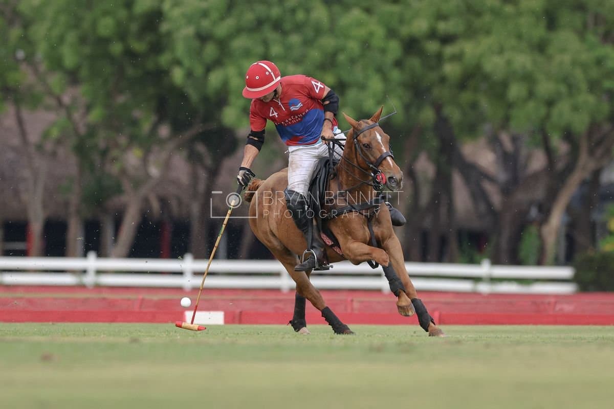 Casa de Campo and La Romanza 3J play polo during the Casa de Campo Challenge at Casa de Campo in La Romana, Dominican Republic on April 4, 2025. (Photo by Bryan Bennett)