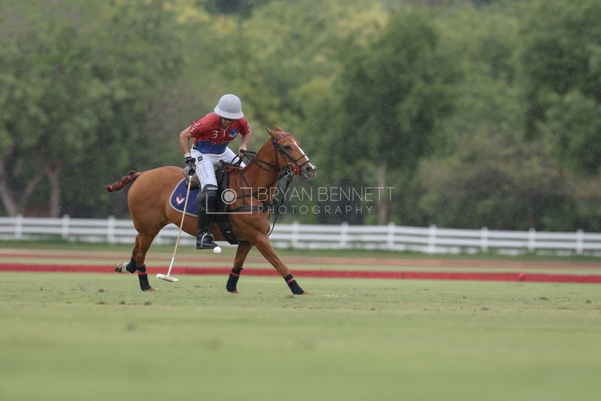 Casa de Campo and La Romanza 3J play polo during the Casa de Campo Challenge at Casa de Campo in La Romana, Dominican Republic on April 4, 2025. (Photo by Bryan Bennett)