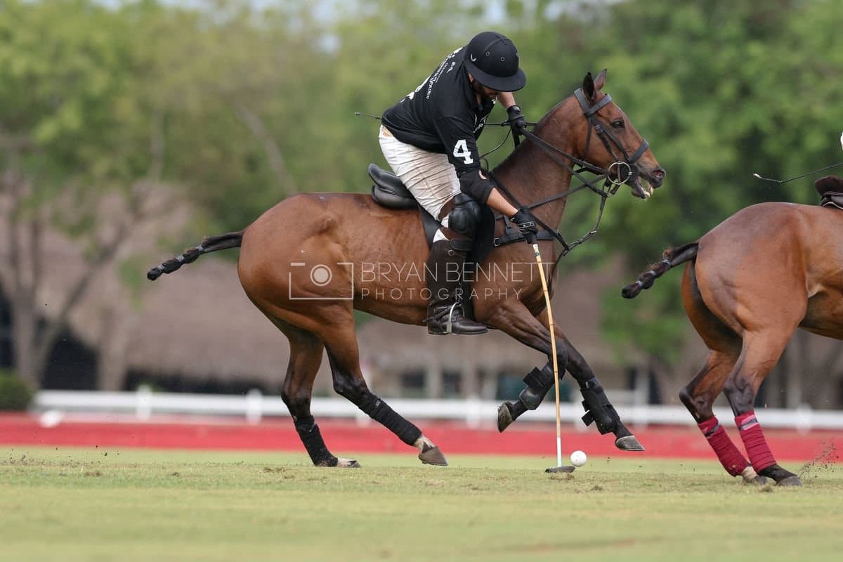 Casa de Campo and La Romanza 3J play polo during the Casa de Campo Challenge at Casa de Campo in La Romana, Dominican Republic on April 4, 2025. (Photo by Bryan Bennett)