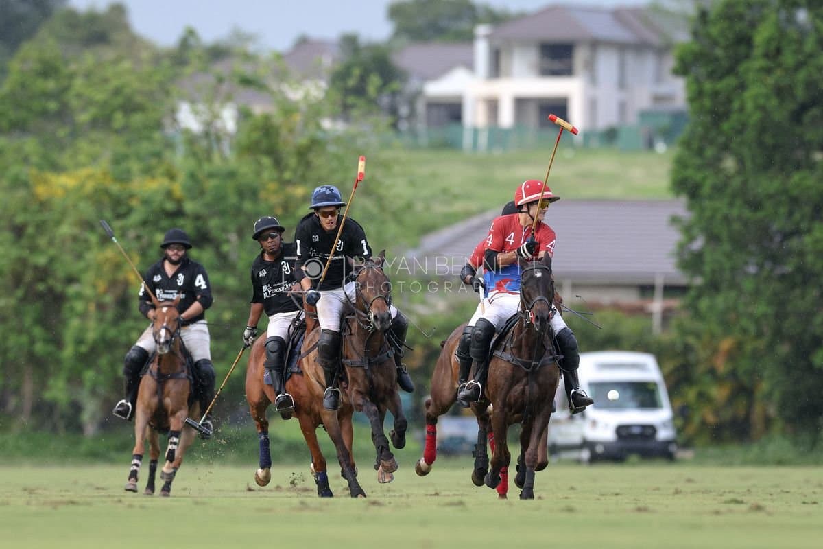Casa de Campo and La Romanza 3J play polo during the Casa de Campo Challenge at Casa de Campo in La Romana, Dominican Republic on April 4, 2025. (Photo by Bryan Bennett)