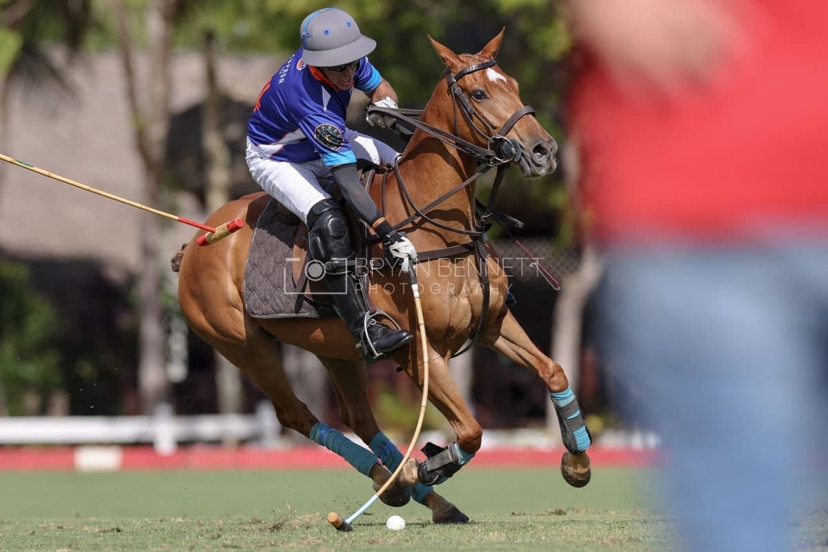 La Romanza 3J and La Espada Gulf play polo during the Copa Britanica at Casa de Campo Polo Club in La Romana, Dominican Republic on March 6, 2026. (Photos by Bryan Bennett)