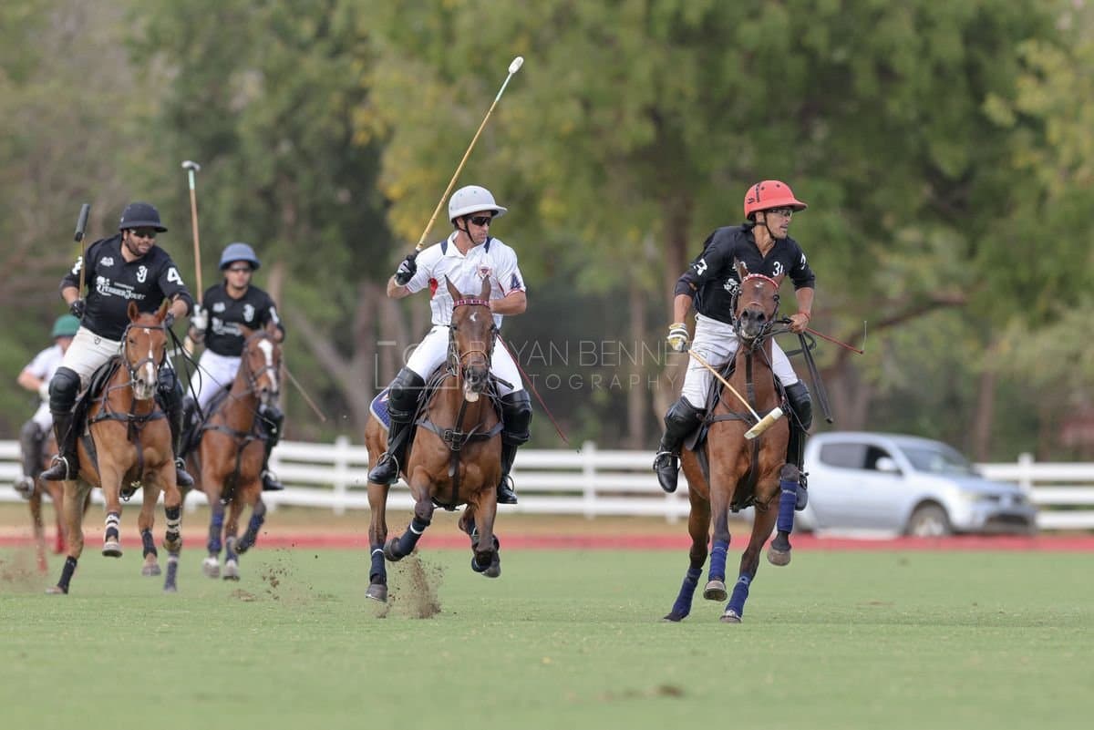 Lechuza Caracas and La Romanza 3J play polo during the Copa Britanica at Casa de Campo in La Romana, La Romana, Dominican Republic on March 1, 2026. (Photos by Bryan Bennett)