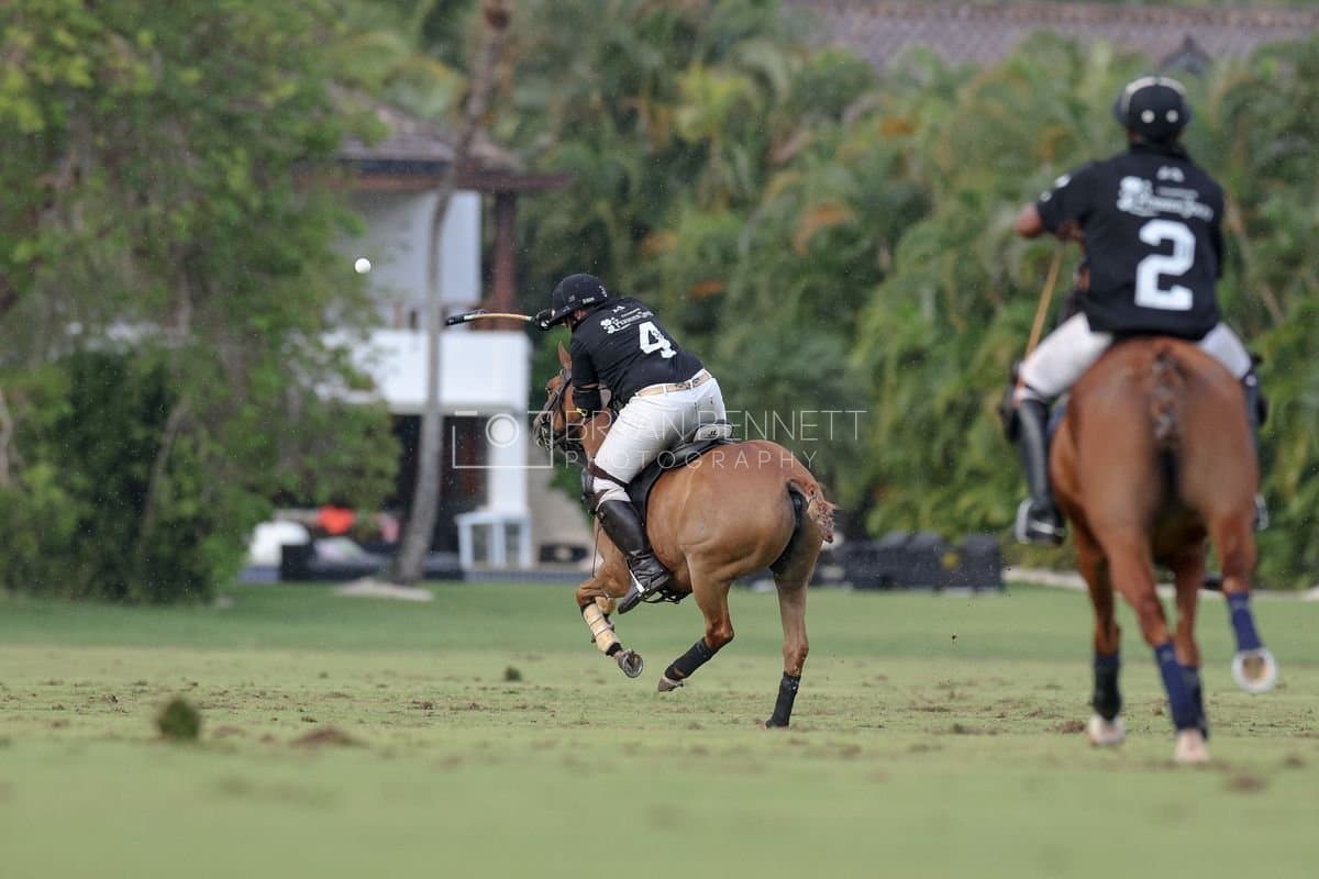 Casa de Campo and La Romanza 3J play polo during the Casa de Campo Challenge at Casa de Campo in La Romana, Dominican Republic on April 4, 2025. (Photo by Bryan Bennett)